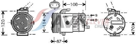 AVA COOLING SYSTEMS OLAK319 AC-kompressor