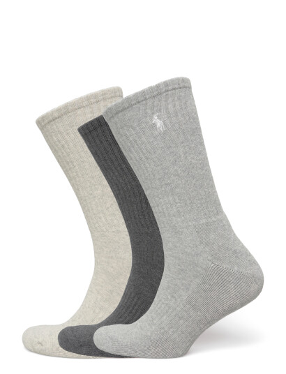 Polo Ralph Lauren Cotton Blend Crew Sock 3 Pack Grey ONE SIZE