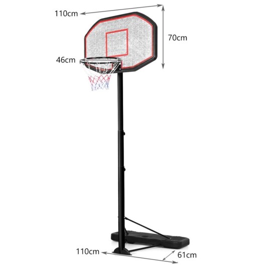 Basketballstativ basketballkurv bærbart basketballsystem 200 305 cm