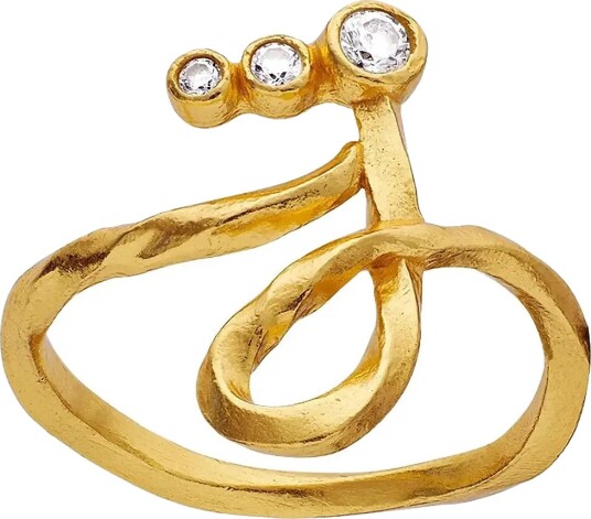 Maanesten J Alphabet Ring   Gold   53