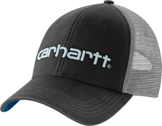 Carhartt Canvas Mesh Back Logo Graphic Cap Black/Dark Horizon Blue OneSize