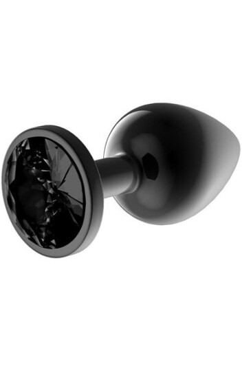 Metalic Butt Plug With Blackgem Jewel M