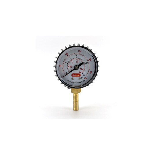 Kegland Manometer for 8mm hurtigkobling 0 40 psi DuoTight kompatibel. 8mm 5/16"