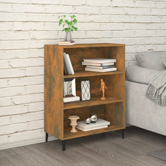 vidaXL Skjenk røkt eik 69,5x32,5x90 cm konstruert tre