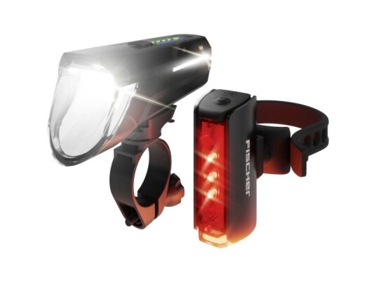 Fischer Fahrrad Plus 110 + Twin Stop Cykellys Sæt Led (Rgb) Sort Fischer Fahrrad Plus 110 + Twin Stop Cykellys Sæt Led (Rgb) Sort