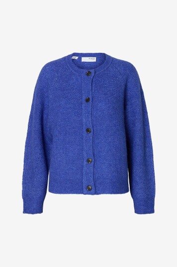 Selected FEMME - Kofte slfLulu LS Knit Short Cardigan - Blå Selected FEMME - Kofte slfLulu LS Knit Short Cardigan - Blå