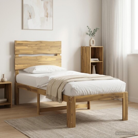 vidaXL Enkelt Senge Ramme med Hodegjerde ROSTOCK Hvit 90 x 190 cm