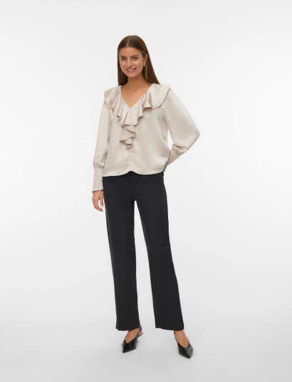 Vero Moda Vmzamira Bestie Mw Straight Pant Noos - Grey - XS x 32