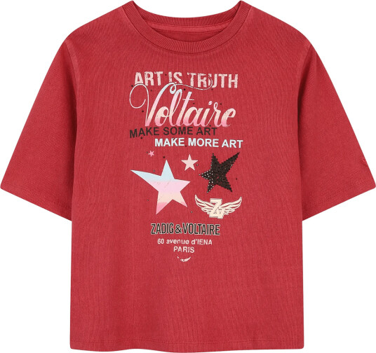 Zadig & Voltaire Kids Short Sleeves Tee Shirt Red 152