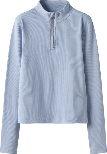 LMTD Nlfhinaja Ls Short S Half Zip Top Blue 122 128