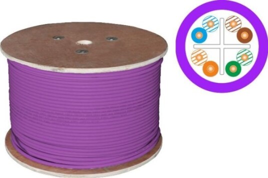 Alantec U/Utp Kabel Kat.6 Lsoh 4X2x23awg B2ca 500M Lila Belegg 25 Års Garanti Kvalitetstesting Av Intertek Laboratoriet Usa Alantec Alantec
