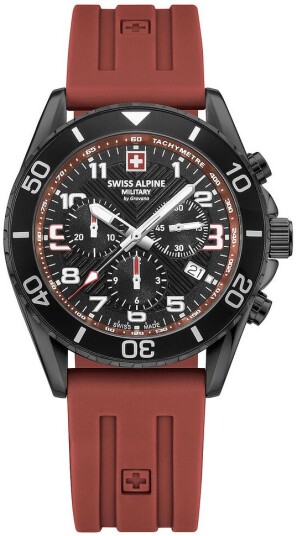 Swiss Alpine Military Herreklokke 7029.9876 Raptor Sort/Gummi Ø42 mm