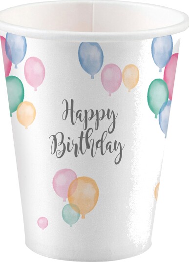 Riethmüller Pappkopper Happy Birthday Pastell 8-pakning 9903710-66