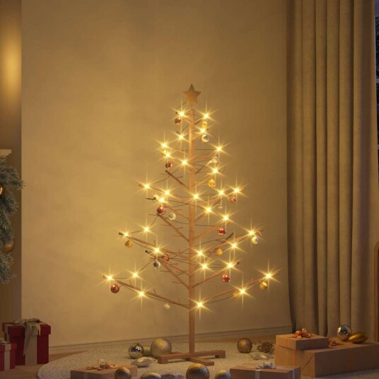 Trekjuletrær med stativ Brun 150 cm Heltre furu Trekjuletrær med stativ Brun 150 cm Heltre furu