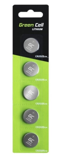 Green Cell Batteri 5 X Cr2025 Li 160 Mah