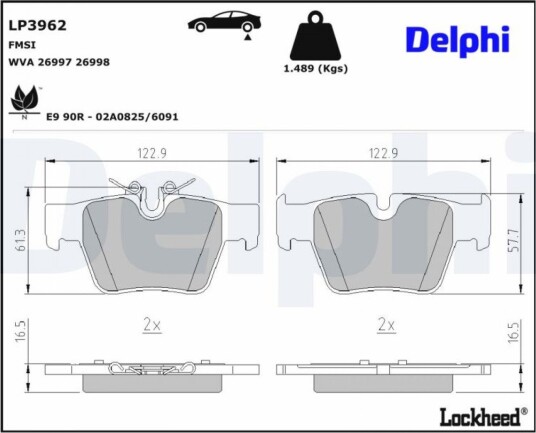 DELPHI LP3962 Bremseklosser
