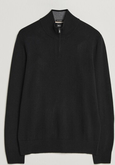 Boss BLACK Hemarlo Wool/Cashmere Half Zip Black