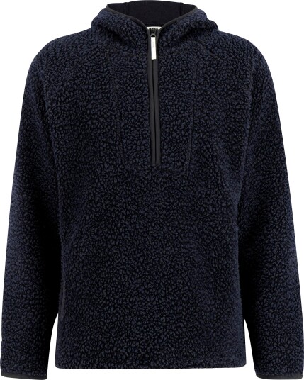 Ulvang Unisex Re Orbit Hooded Half Zip Wool Pile Navy Blue, XL