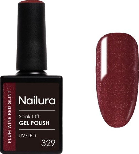 Nailura Gelpolish 329 – Plum Wine Red Glint – 10 ml Nailura Gelpolish 329 – Plum Wine Red Glint – 10 ml