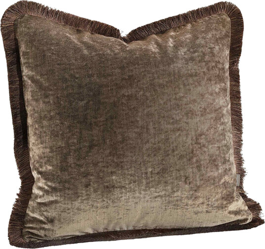 Garda Velvet putetrekk frynser taupe Garda Velvet putetrekk frynser taupe