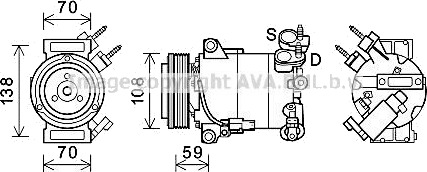 AC kompressor PRASCO FDAK586 AC kompressor PRASCO FDAK586