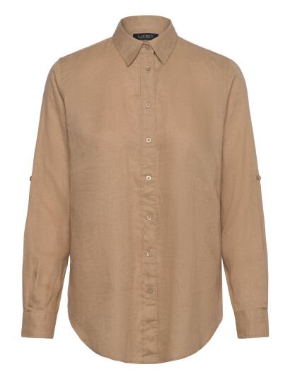 Lauren Ralph Lauren Relaxed Fit Linen Roll Tab–Sleeve Shirt - Beige - XL Lauren Ralph Lauren Relaxed Fit Linen Roll Tab–Sleeve Shirt - Beige - XL