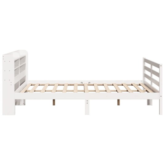 Sengeramme med hodegavl hvit 180x200 cm heltre furu 3306652 Sengeramme med hodegavl hvit 180x200 cm heltre furu 3306652