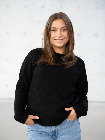 Selected Femme Lulu Long Sleeve Knit O-Neck Sort XS Selected Femme Lulu Long Sleeve Knit O-Neck Sort XS