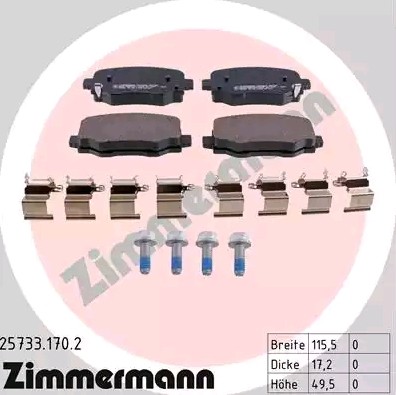 Bremseklosser ZIMMERMANN 25733.170.2 Bremseklosser ZIMMERMANN 25733.170.2