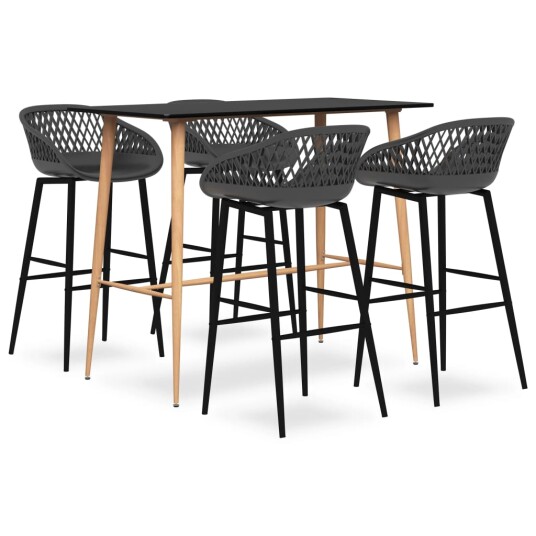 Barsett 5 deler svart og grå 8720286173046