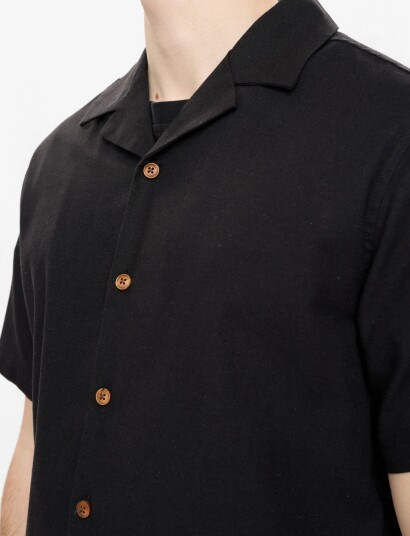 Anerkjendt Akleo Cot/Linen/Vis S/S Shirt Black XL