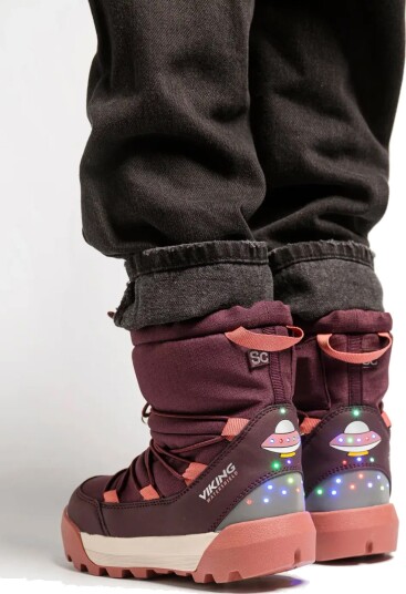 Viking Spaceship SC WP Blinkende Vinterstøvler, Plum/Pink, 23