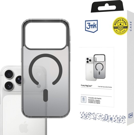 3mk Frosty MagCase Deksel for iPhone 17 Pro Svart