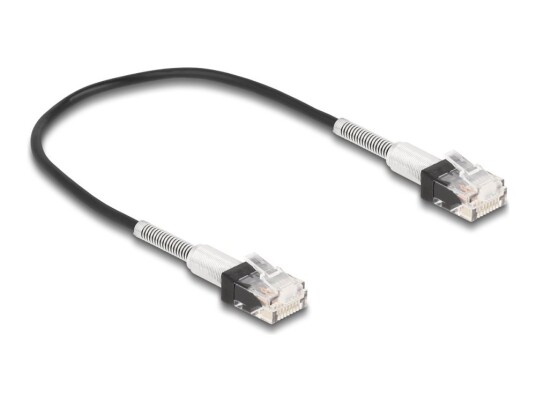Delock Koblingskabel Rj-45 Hann Til Rj-45 Hann 30 Cm 3 Mm Utp Cat 6A Slank Halogenfri Formstøpt Svart Delock Koblingskabel Rj-45 Hann Til Rj-45 Hann 30 Cm 3 Mm Utp Cat 6A Slank Halogenfri Formstøpt Svart