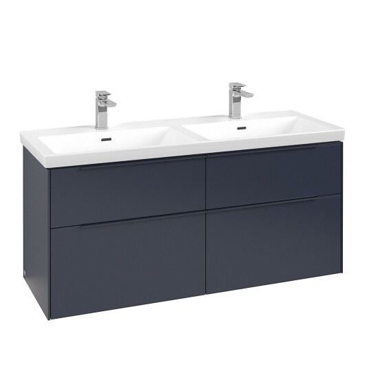 Villeroy & Boch  Subway 3.0 Servantskap m/4 skuffer 1272x576x478 mm Blå Matt