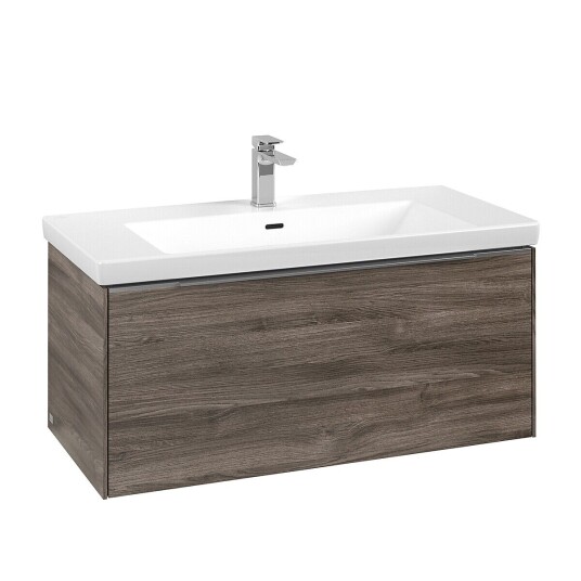 Villeroy & Boch  Subway 3.0 Servantskap m/1 skuff 973x429x478 mm Steingrå Eik