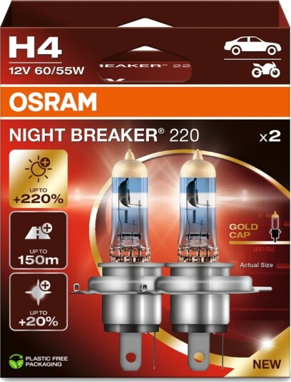Halogenpære Osram Night Breaker 220 H4 60/55W Halogenpære Osram Night Breaker 220 H4 60/55W