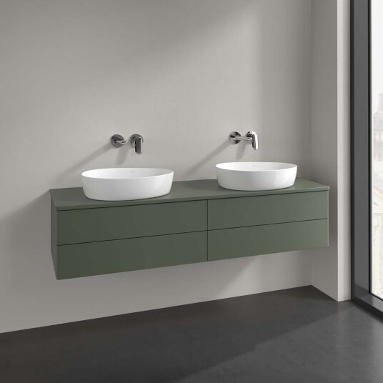Villeroy & Boch Antao Servantskap med 4 skuffer 160x50x36 cm m/lys Grønn Matt Villeroy & Boch Antao Servantskap med 4 skuffer 160x50x36 cm m/lys Grønn Matt