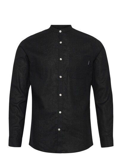 Lindbergh Cotton/Linen Shirt L/S Black L