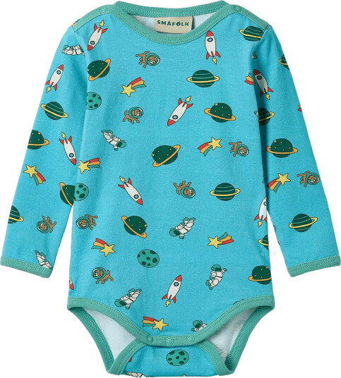 Småfolk Elstar Long Sleeved Baby Body With The Universe Blue 68