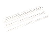 Fellowes - 6 mm - 21 ringer - A4 (210 x 297 mm) - 20 ark - hvit - 100 stk plastbindekam - for Fellowes Galaxy 500, Orion 500, Pulsar+ 300, Quasar+ 500, Star 150, Starlet 2, Starlet 2+