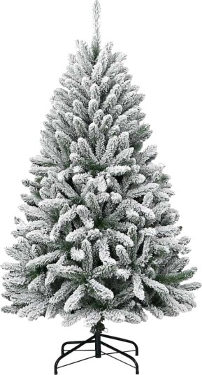  Kunstig juletre Grønn og hvit 150 cm PVC og metall