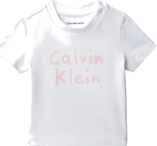Calvin Klein T skjorte CK Logo Bright White Calvin Klein 1½ år 86 T skjorte Hvit