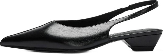 Selected Slwgreta Leather Slingback   BLACK   40