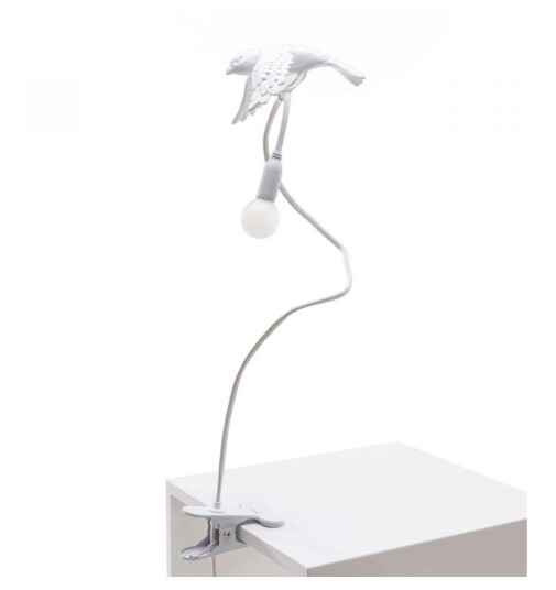 Seletti Sparrow Tar Av Bordlampe Med Klemme Hvit Seletti Sparrow Tar Av Bordlampe Med Klemme Hvit