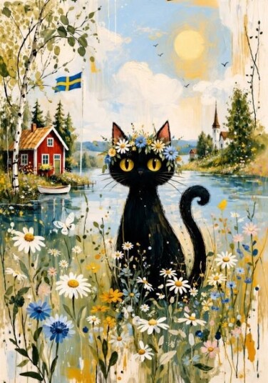 Plakat Svart Katt i Eng