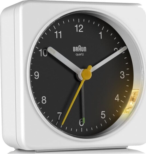 Braun vekkerklokke uten tikking. Med snooze og lys BC03WB Braun vekkerklokke uten tikking. Med snooze og lys BC03WB