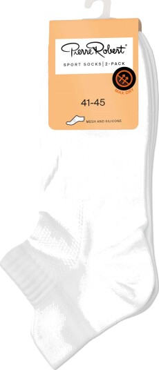 Pierre Robert Sport Ankle Socks Mesh & Silicone X2 White 41 45