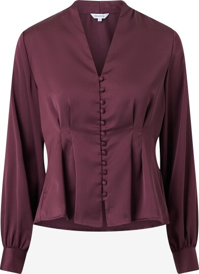 Bubbleroom - Satengbluse Pleated Satin Blouse - Rød