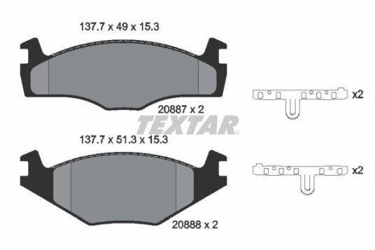 Bremseklosser TEXTAR 2088707 Bremseklosser TEXTAR 2088707